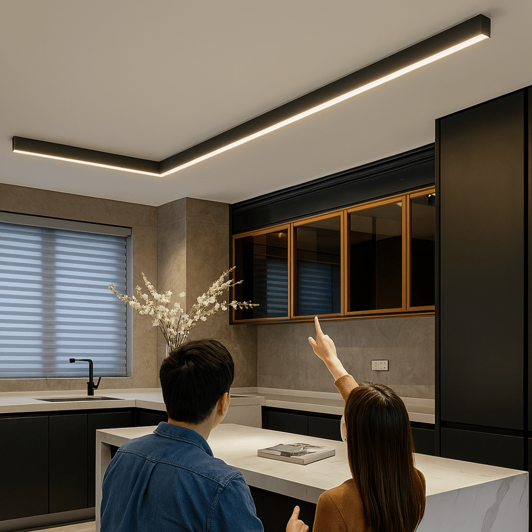 Rund LED taklampe, minimalistisk og dimbar, ideell for moderne hjemmeinnredning.