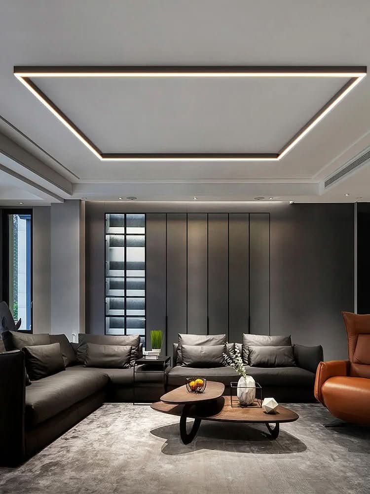 Energieffektiv rund taklampe, LED-belysning for stue, elegant og dimbar.