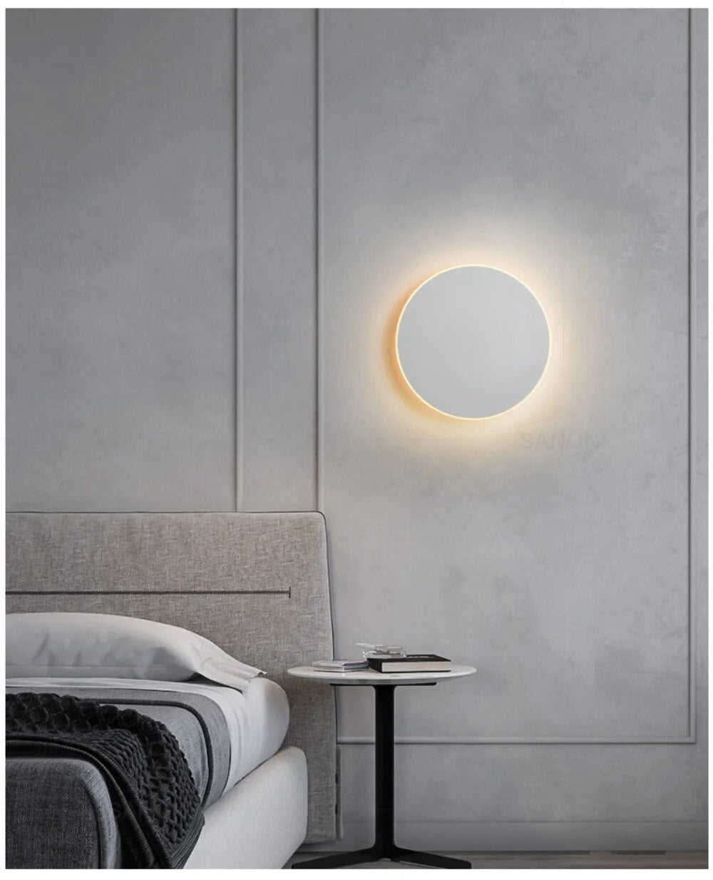 Minimalistisk LED-vegglampe i moderne design for stilfull og energisparende belysning i hjemmet.