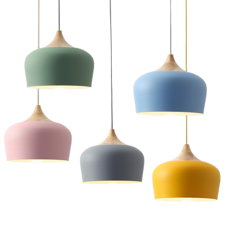 Moderne designlampe; pastell pendellampe som hever interiøret. Skaper dekorativ og funksjonell belysning.