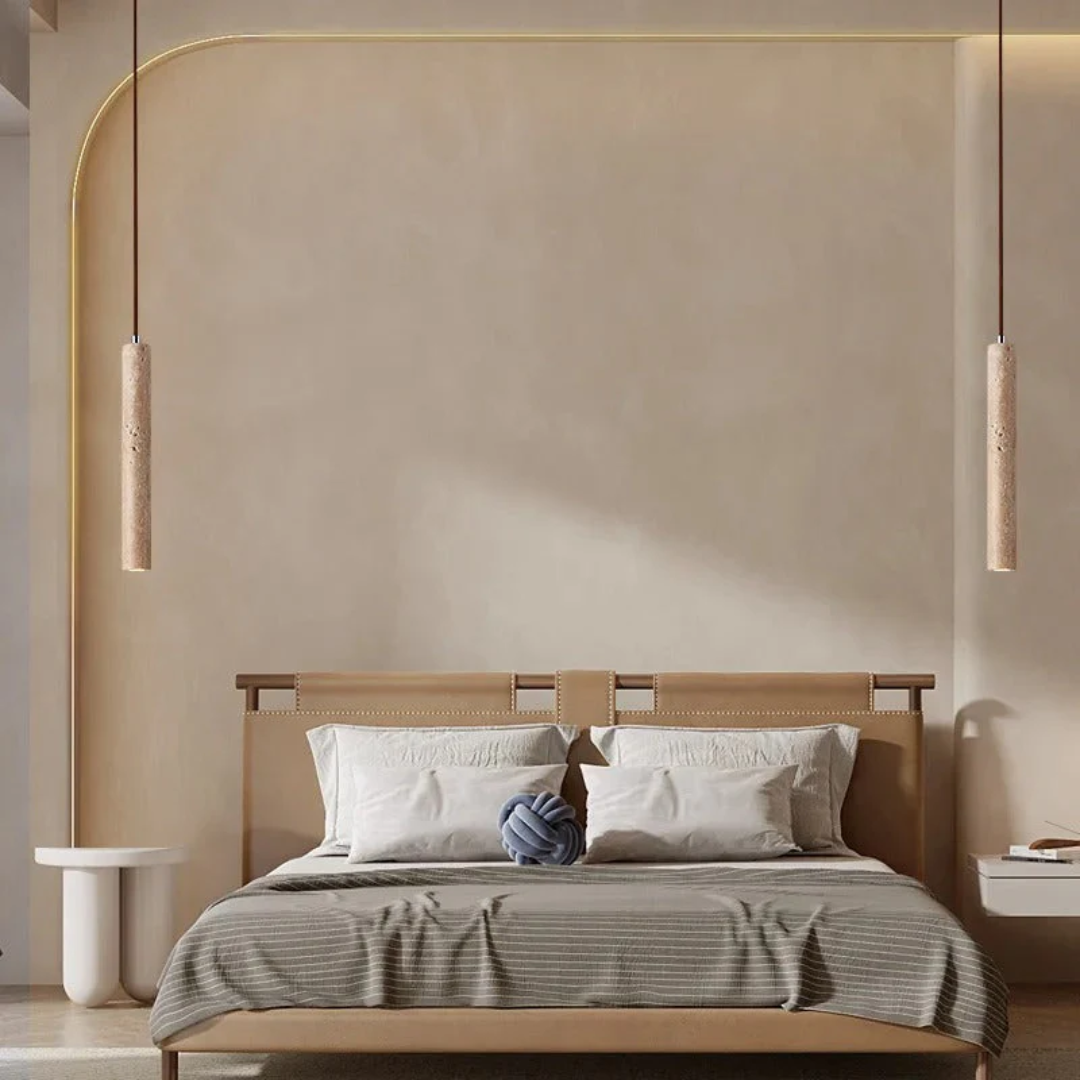 Elegant LED-lysekrone til spisestuen; Wabi-Sabi design for et varmt, innbydende lys.