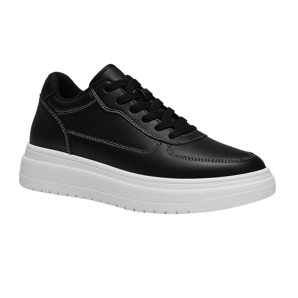 Minimalistiske herresneakers med skjult høyde. Stilrene og komfortable hverdagssko for menn.