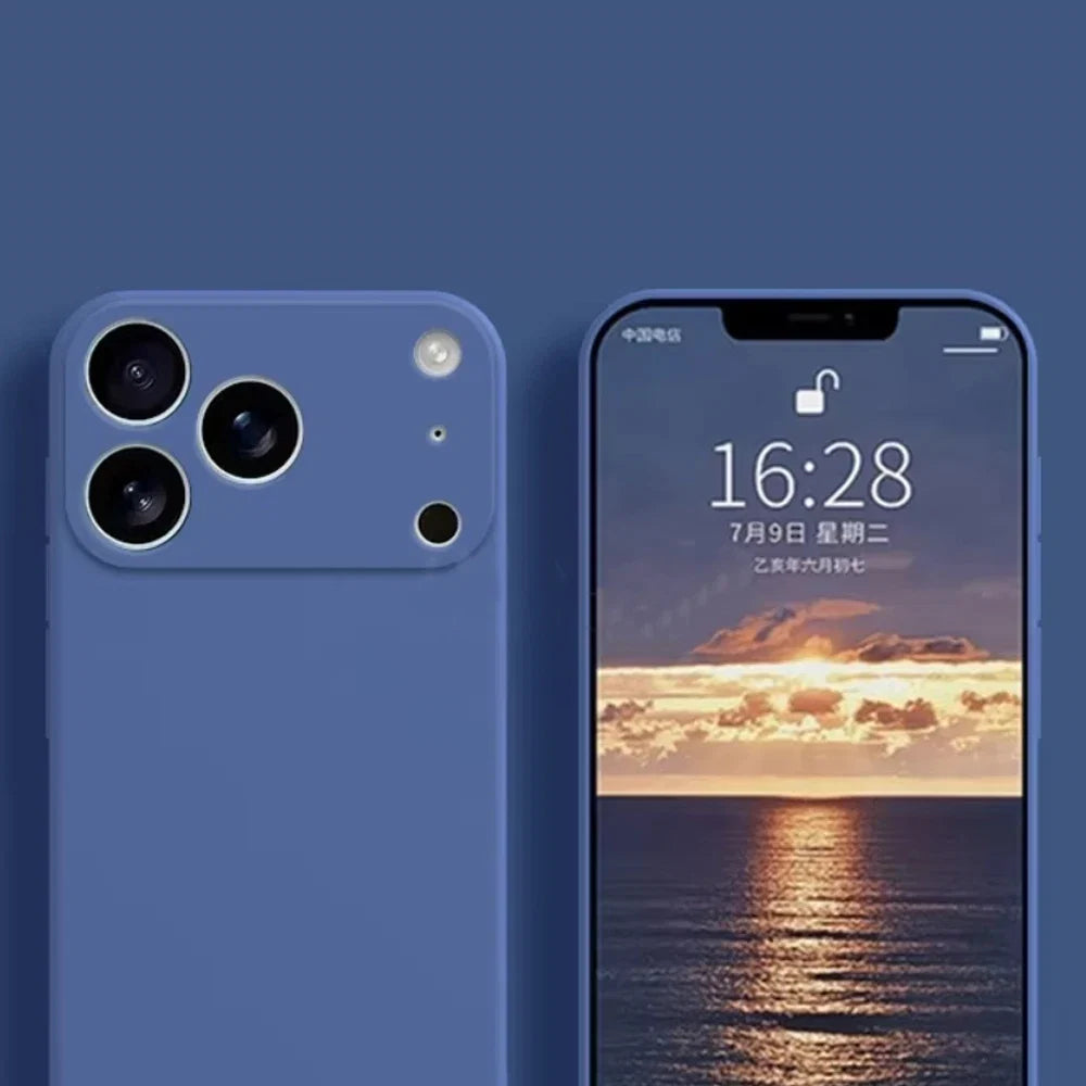 Elegant mobildeksel i silikon til iPhone 17-serien, designet for optimal passform.