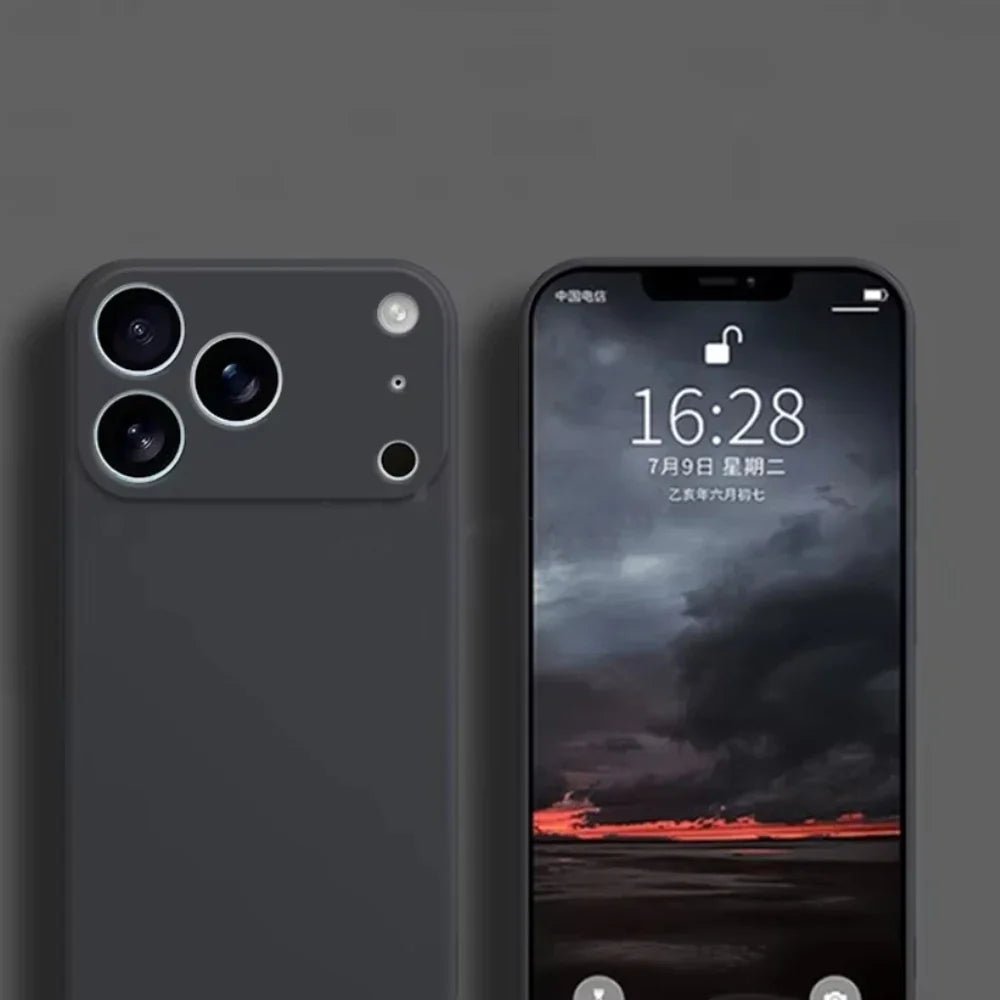 iPhone 17-deksel i ren silikon, et essensielt tilbehør for beskyttelse av smarttelefon.