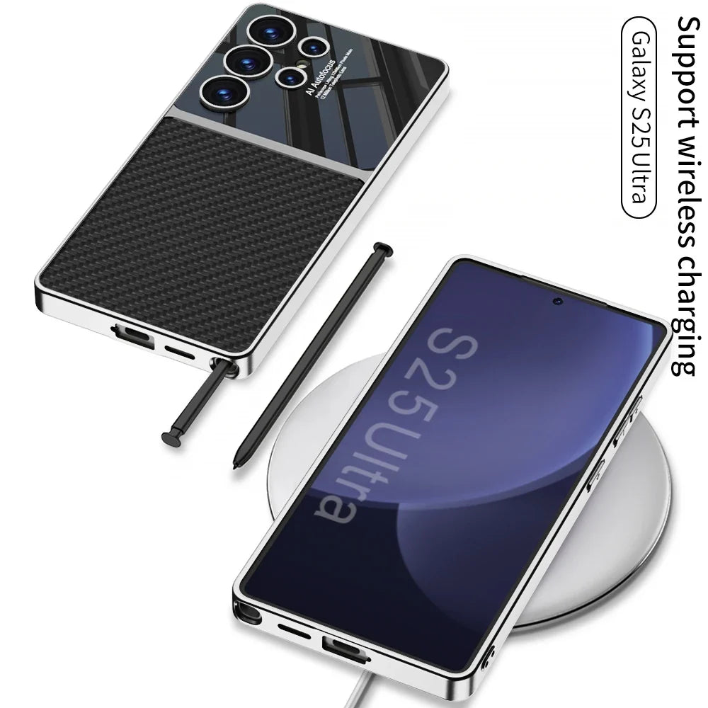 Mobildeksel med myke kanter og støtdemping for Samsung Galaxy S24/S25 Ultra.