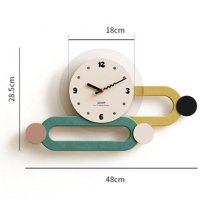 Minimalistisk, stor 3D veggklokke. Stille bevegelse for en rolig og moderne atmosfære.