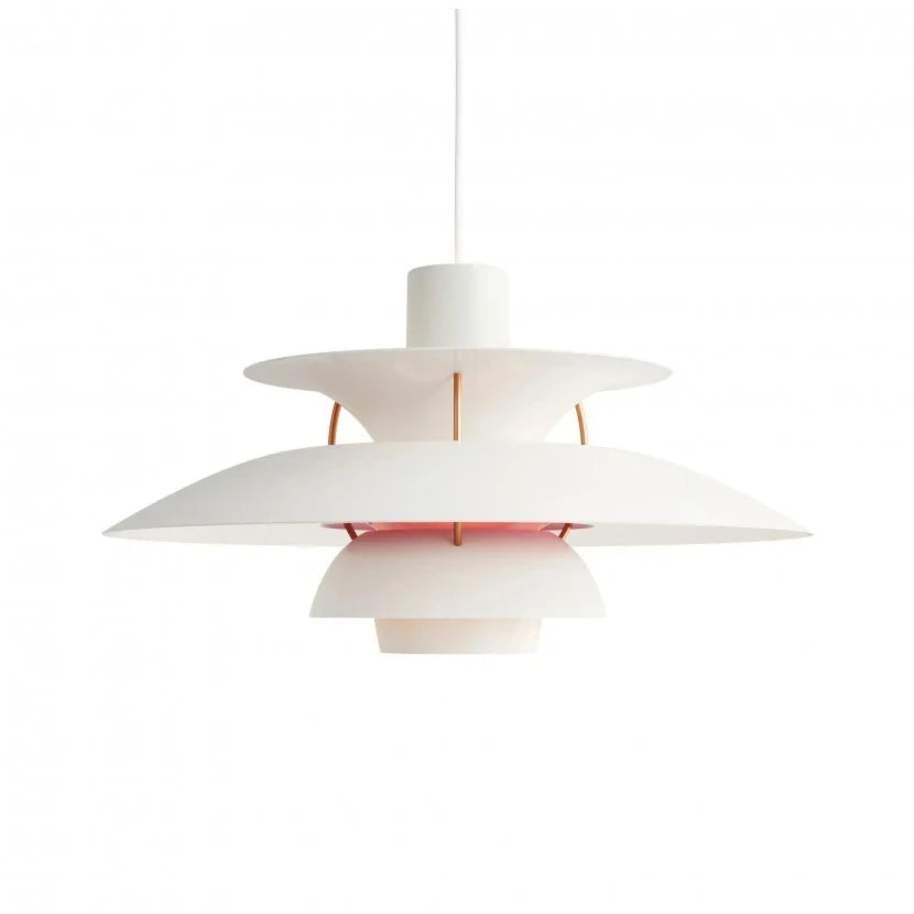 Hvit rund dimbar LED-taklampe, perfekt for moderne stueinnredning