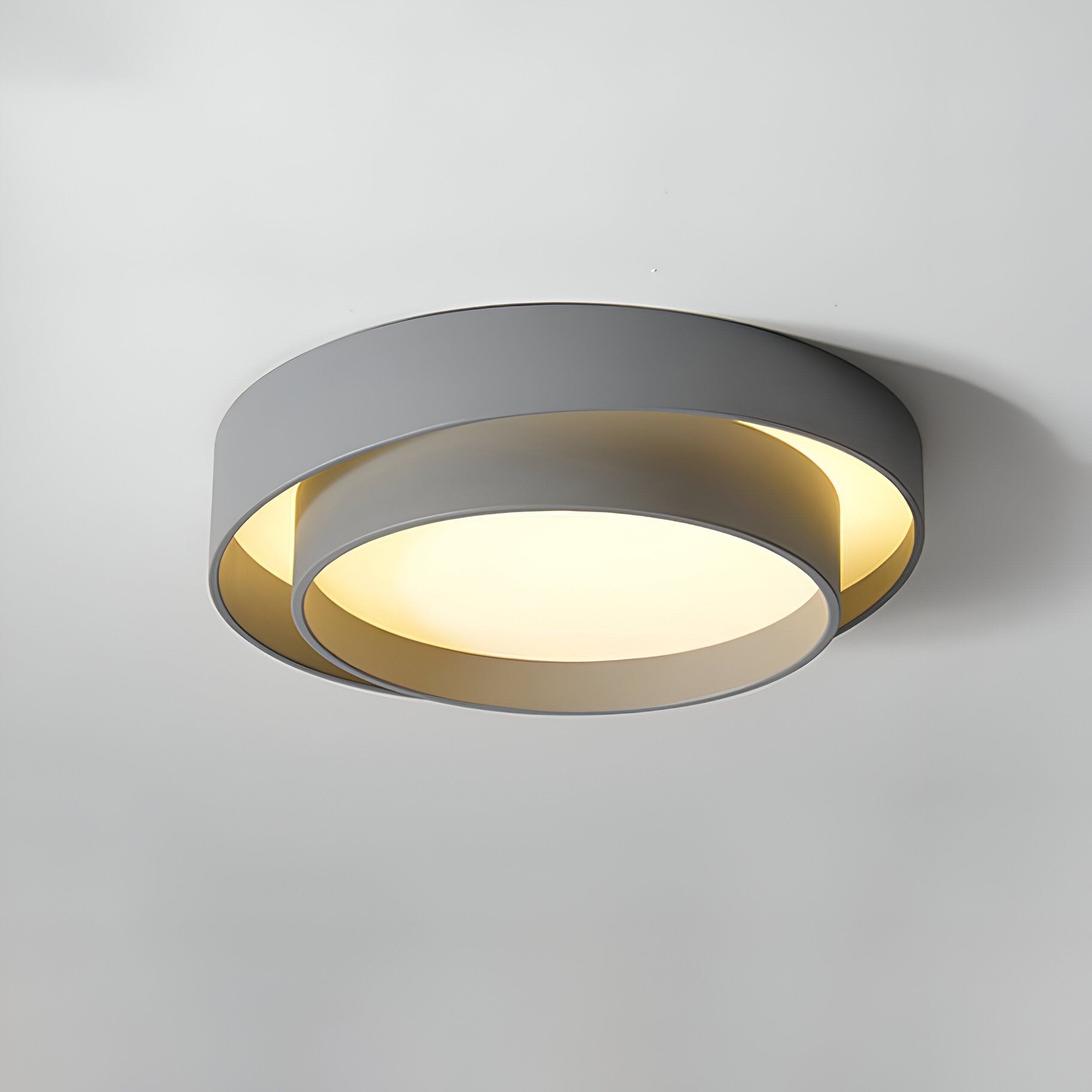 Høy kvalitet, dimbar LED taklampe med dobbeltlags sirkulær form, perfekt for moderne soverom.