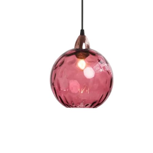 Moderne glasskule hengelampe med E27 sokkel, elegant belysning for stue eller spisestue.