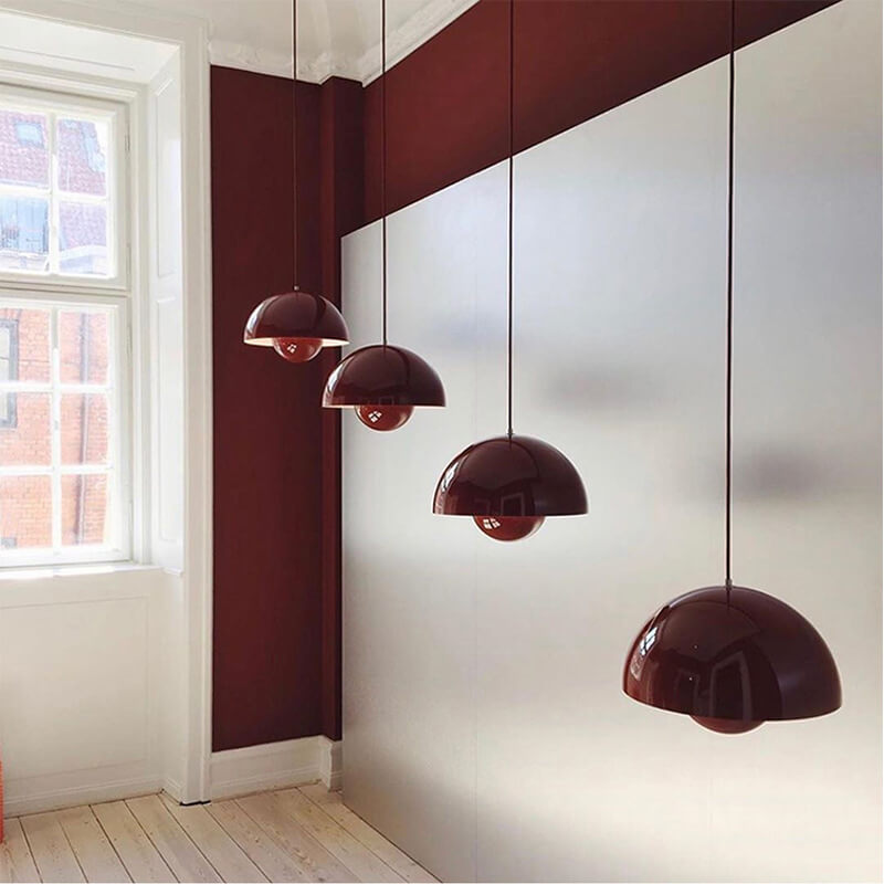 Minimalistisk halvsirkel pendellampe, ideell kjøkkenlampe eller stuelampe, E27.