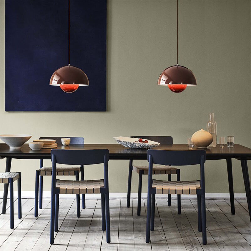 Nordisk design halvsirkel pendellampe, flott taklampe for minimalistiske hjem.