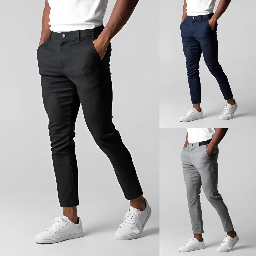 Smarte stretch chinos for menn. Komfortable bukser med moderne passform som passer til alle stiler.