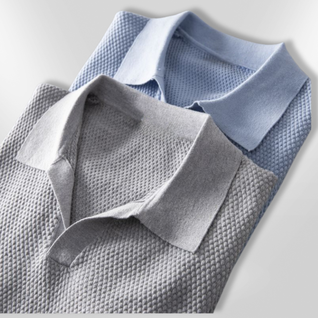Pustende herre polo t-skjorte med komfortabel passform og moderne design, perfekt for varme dager.