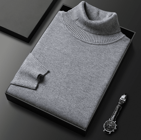 Stilren herregenser med høy krage. Moderne design for en casual, men velkledd look.