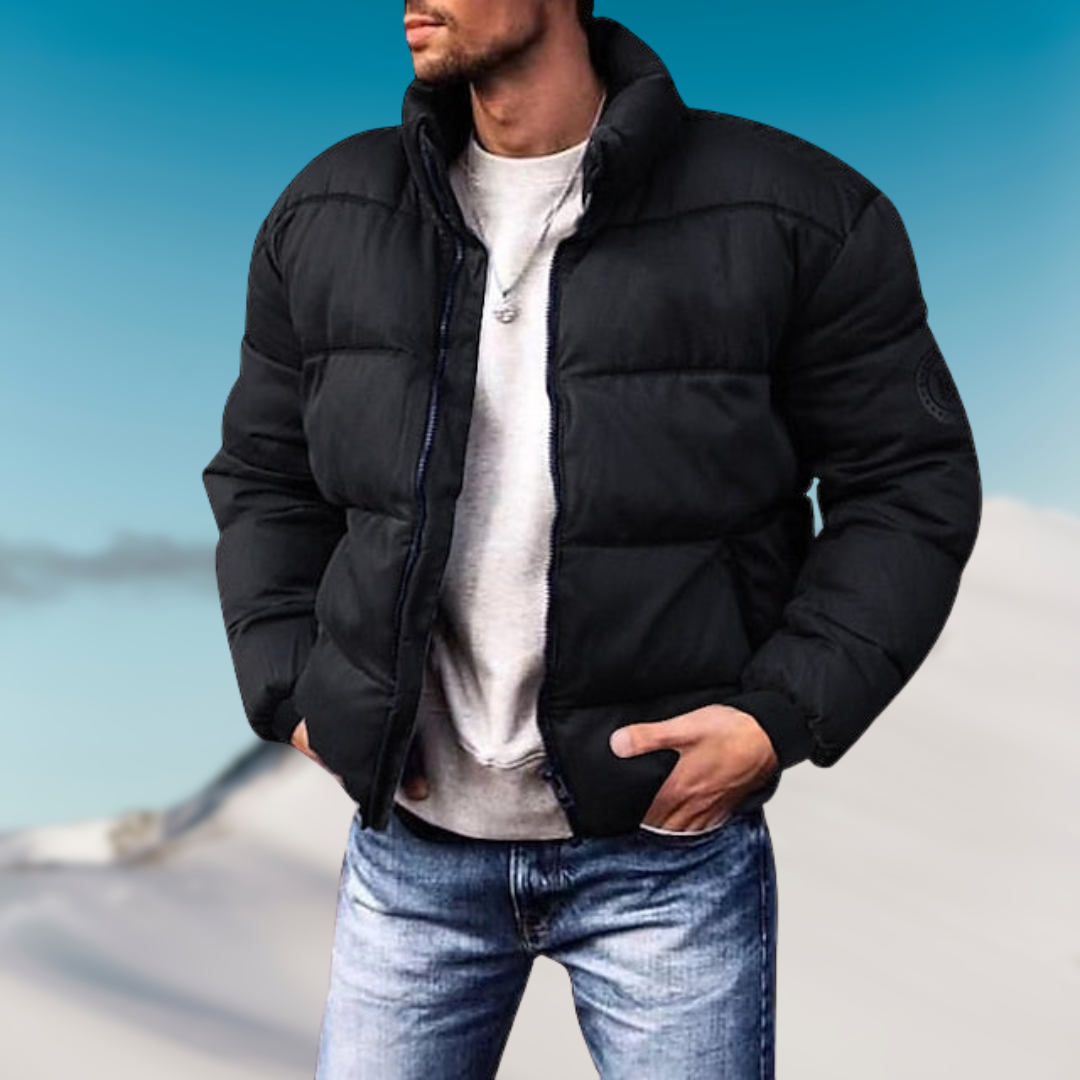 Herren Winterkleidung: Elegante Daunenjacke mit Stehkragen für maximalen Komfort