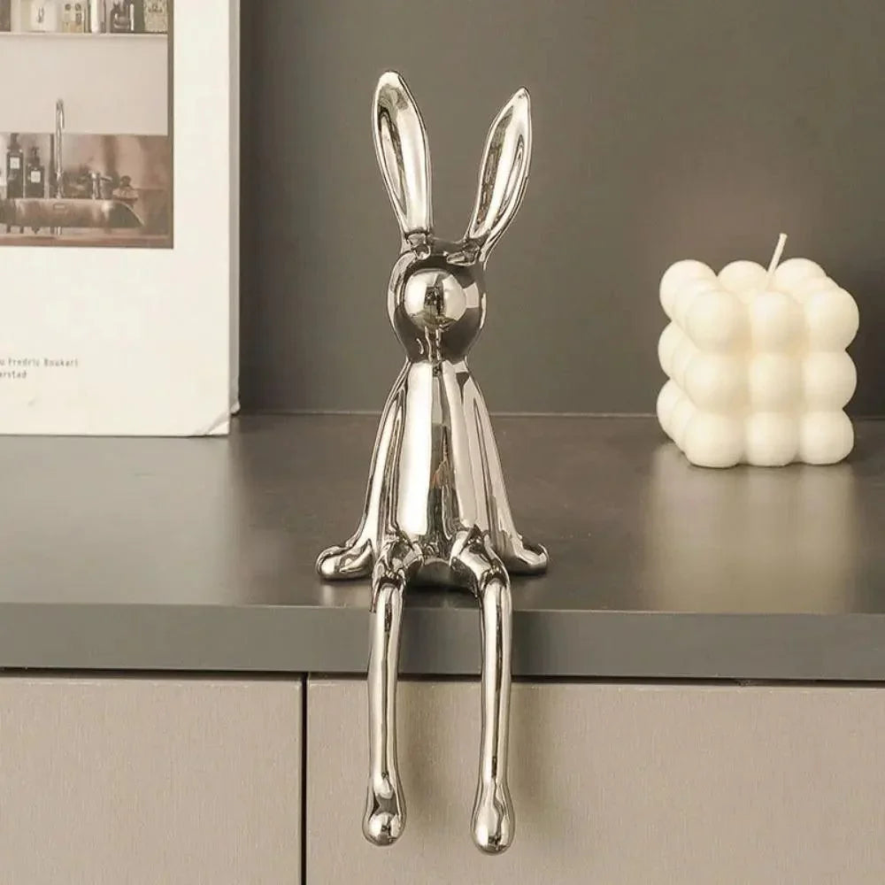 Gaveidé: Unik, moderne dyreskulptur kaninpynt. Elegant og minimalistisk dekorasjon for hjemmet.