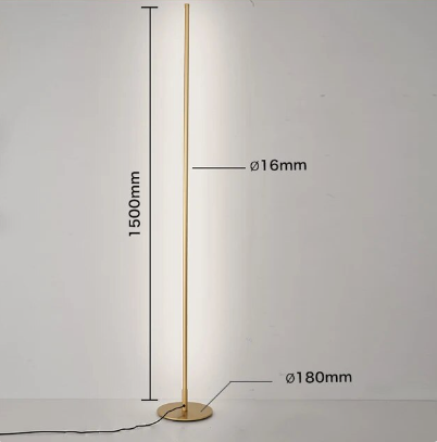 Gull minimalistisk LED gulvlampe, et moderne blikkfang som gir stemningslys i hjemmet.