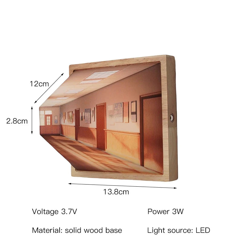 Dekorativ LED-lampe, 3D veggkunst for et moderne hjem. Perfekt for stemningslys eller som gave.