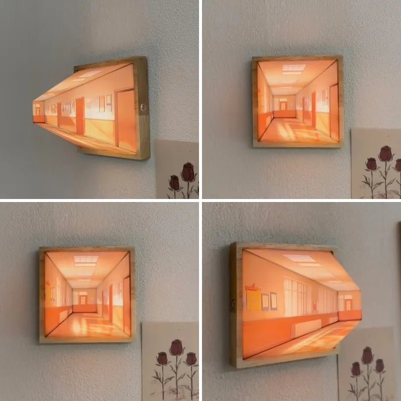 Moderne belysning: USB-drevet 3D LED veggkunst lampe for stilig hjemmedekorasjon og atmosfære.