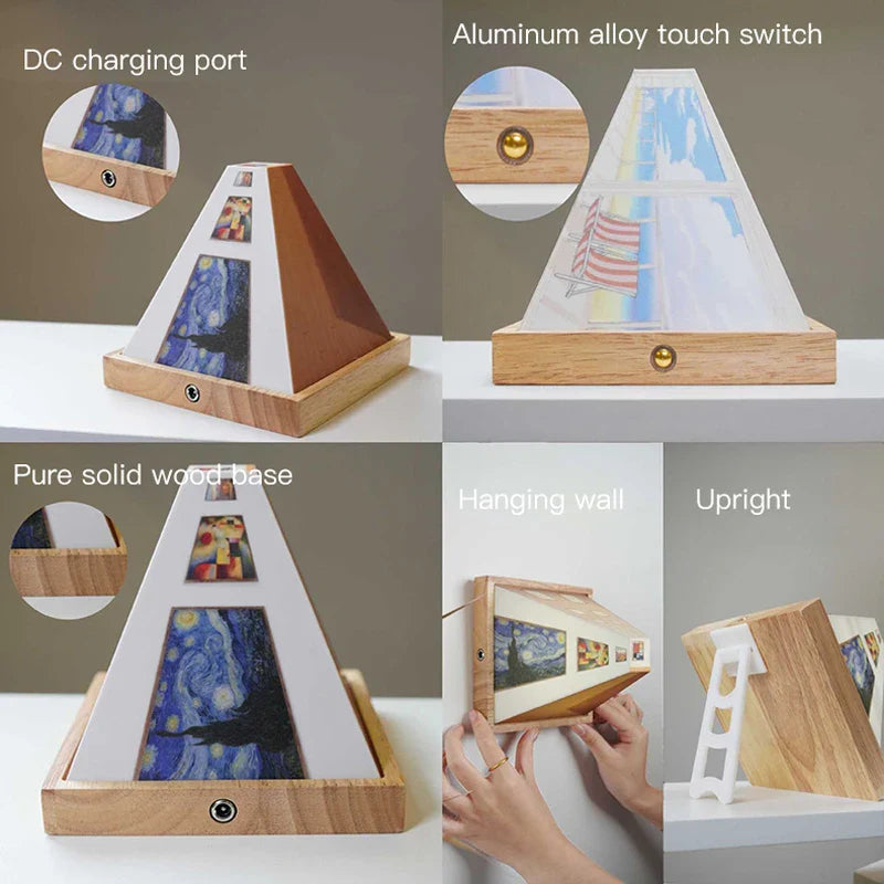 Kunstnerisk 3D vegglampe med LED-lys, perfekt for å skape et moderne og dekorativt interiør.