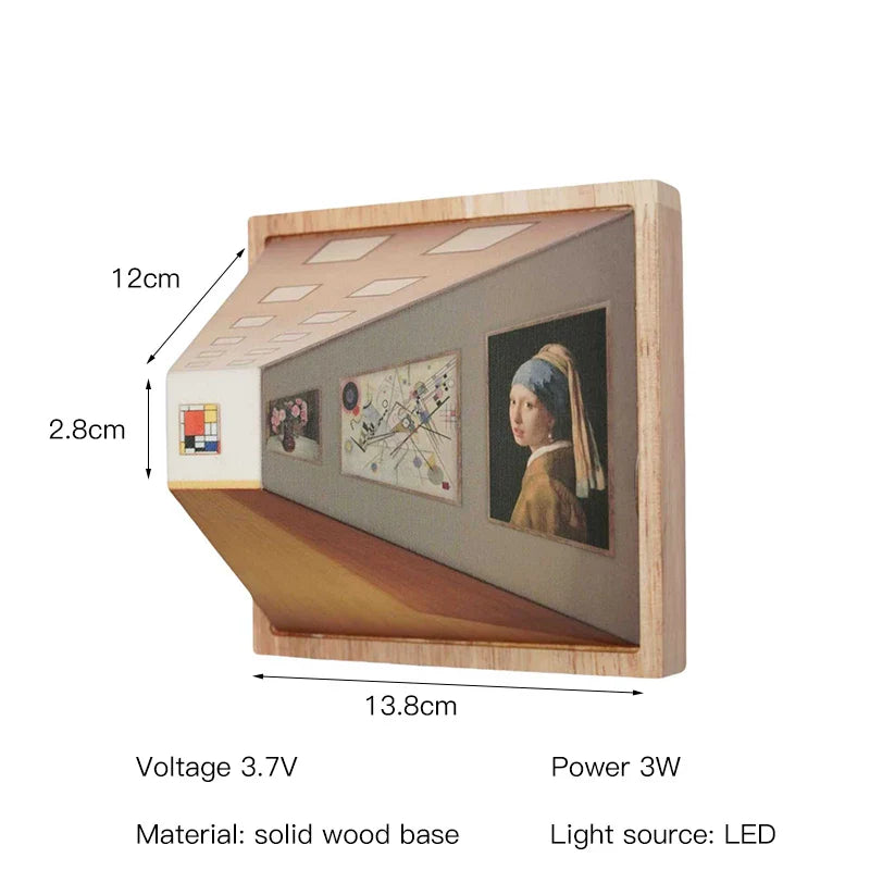 Innovativ 3D veggkunst LED-lampe for moderne interiør. Gir mykt, dekorativt lys til rommet.