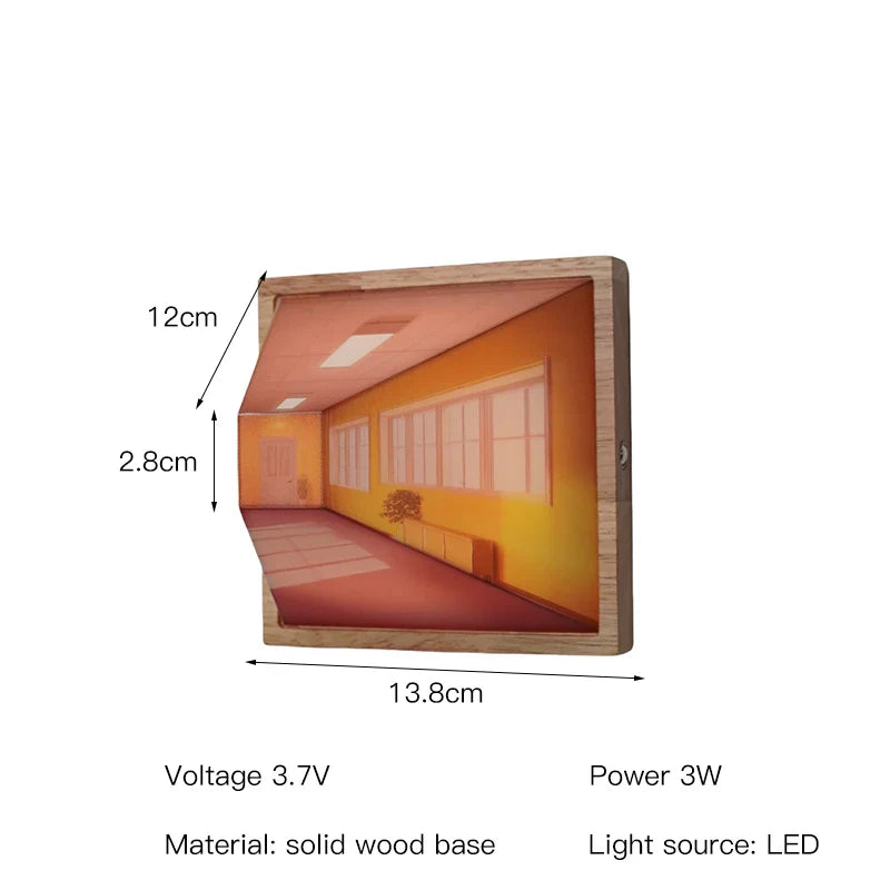 USB-lampe med 3D veggkunst design, en moderne LED-lampe som beriker hjemmedekorasjonen.