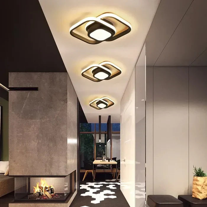 Takmontert LED-lampe for kontor, moderne og energieffektiv belysning for arbeidsrom.