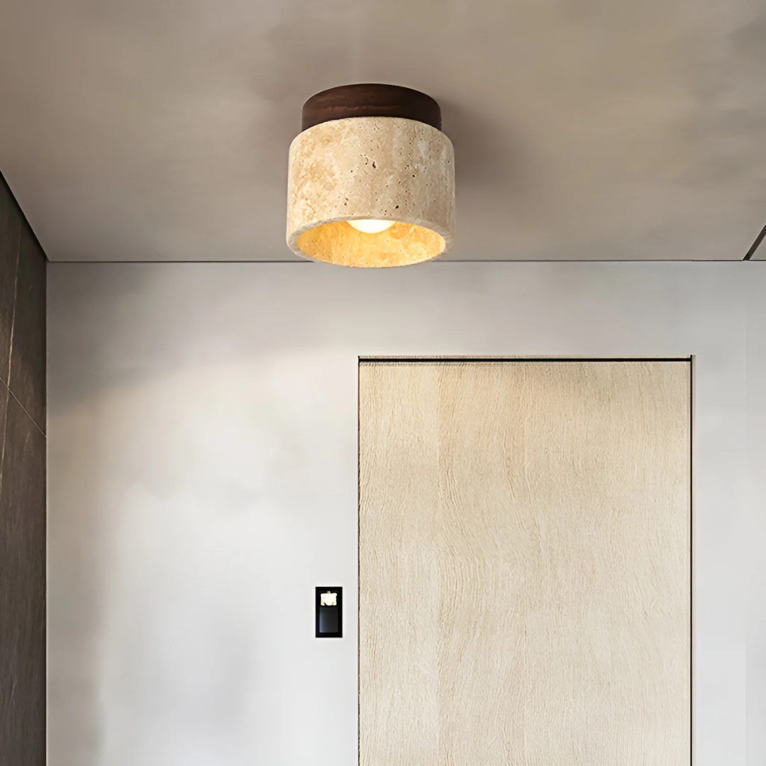 Stilren taklampe i japansk moderne design med LED-lys. Perfekt for å lyse opp stue eller soverom.