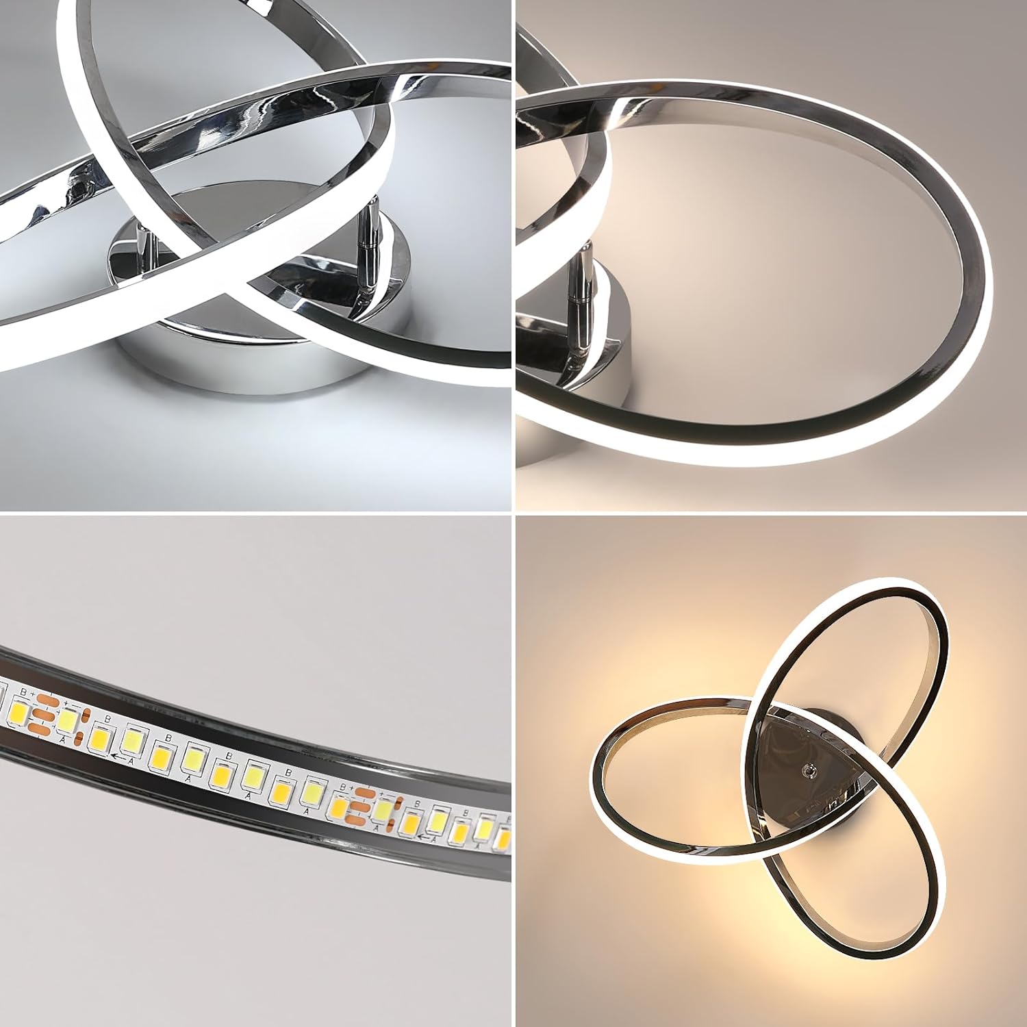 Elegant LED-taklampe i moderne blomsterdesign; dekorativ belysning for ditt hjem.