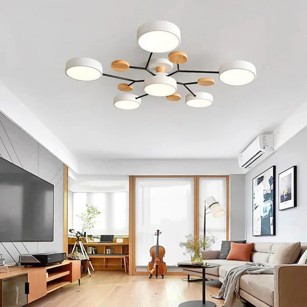 Stilren taklampe, LED-lampe med justerbare armer. Dimbar og moderne belysning, perfekt for et elegant hjem.