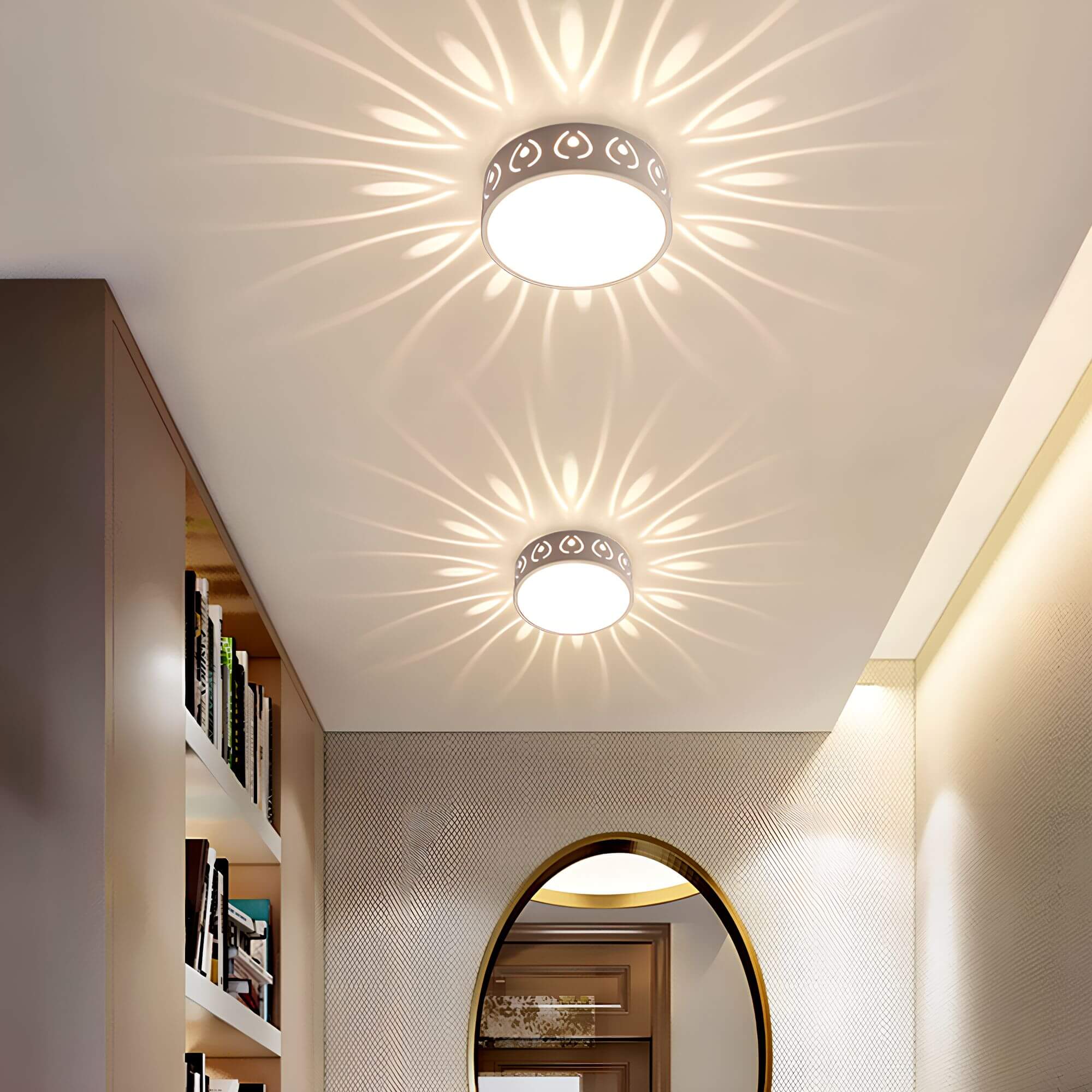 Overflatemontert LED-taklampe med elegant minimalistisk design, moderne belysning for entré.
