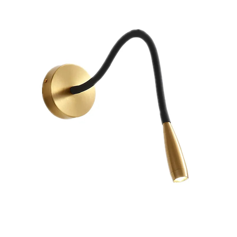 Moderne mattsvart LED-vegglampe med justerbar arm for leselys og interiør. Energieffektiv belysning.