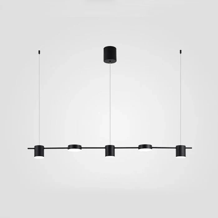 Moderne LED pendellampe for stue, kjøkken eller kontor, med et stilig design i svart og gull.
