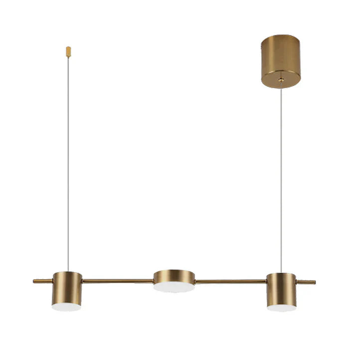 Moderne gull pendellampe med LED, en minimalistisk taklampe som hever interiøret i stuen.