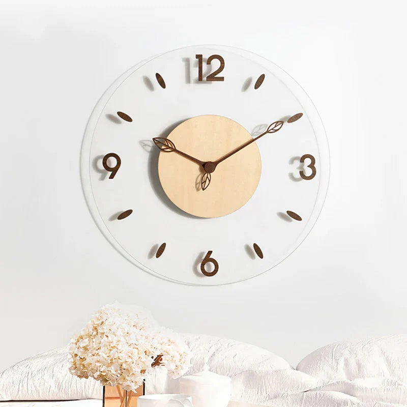 Moderne stillegående veggklokke med minimalistisk design 30 cm, flott interiør og hjemmedekor.