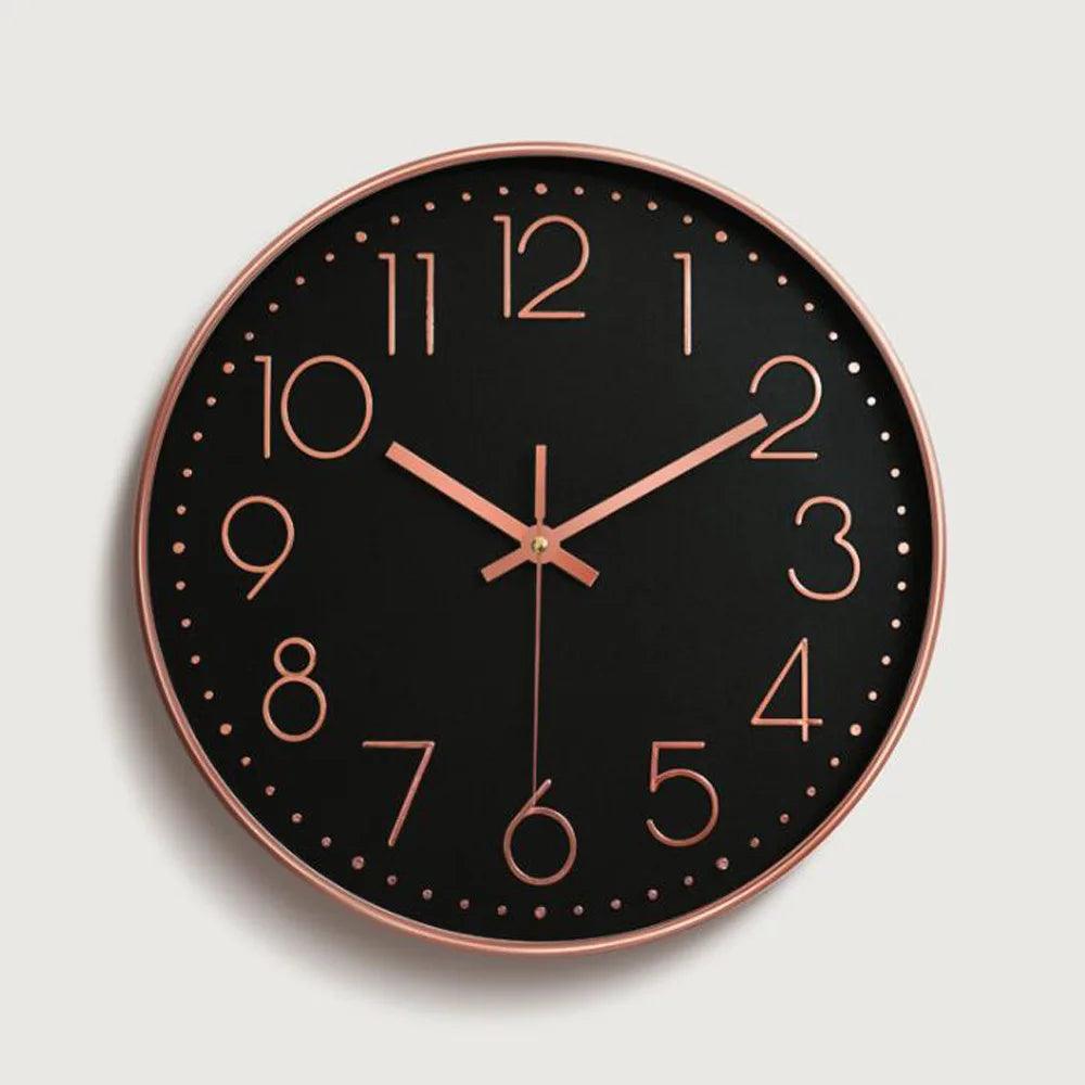 Lydløs minimalistisk veggklokke, elegant 30 cm design for stue, kontor eller soverom.