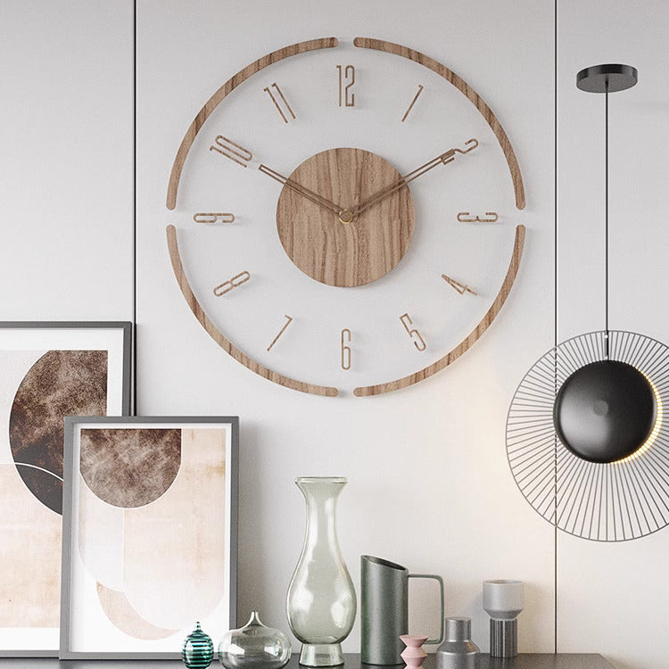 Elegant designklokke, moderne og lydløs. Minimalistisk veggklokke for stilfull hjemmeinnredning.