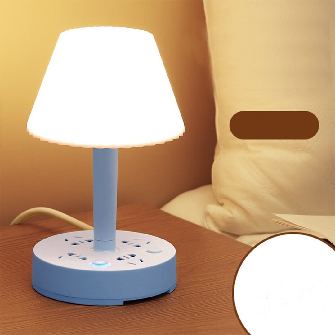 Stilren smartlampe med integrert ladestasjon og USB-lader; perfekt leselampe for interiøret.