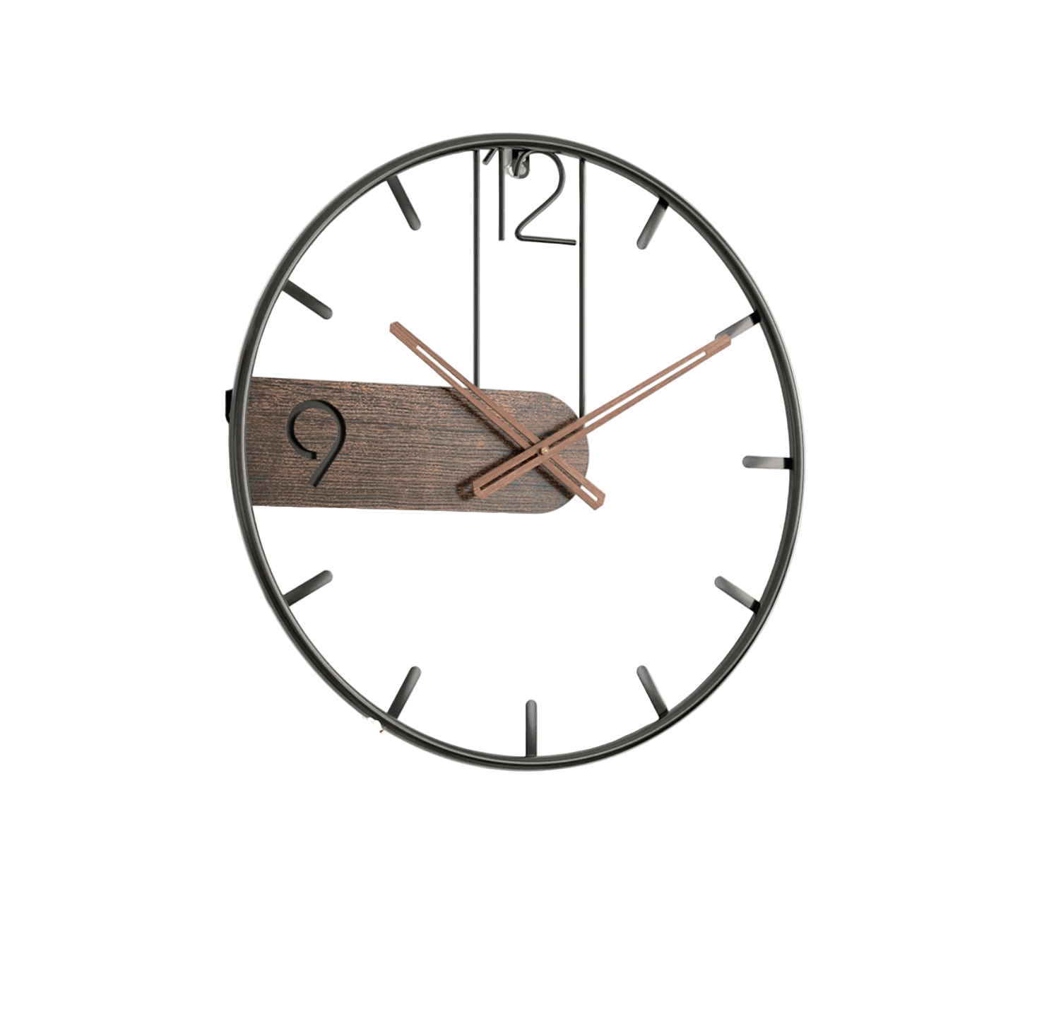 Moderne rund veggklokke med minimalistisk design for hjemmet, et stille ur med tidløs eleganse som dekorasjon.