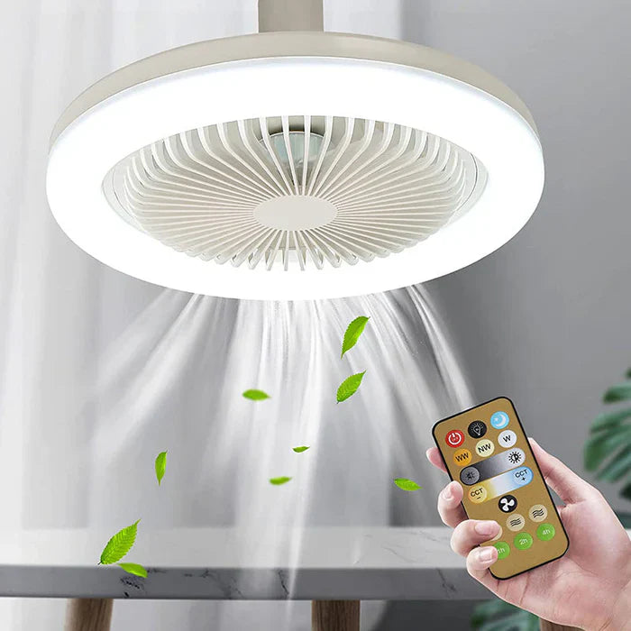 Takvifte med fjernkontroll og LED-lys. Gir svalende bris og justerbar belysning for optimal komfort.