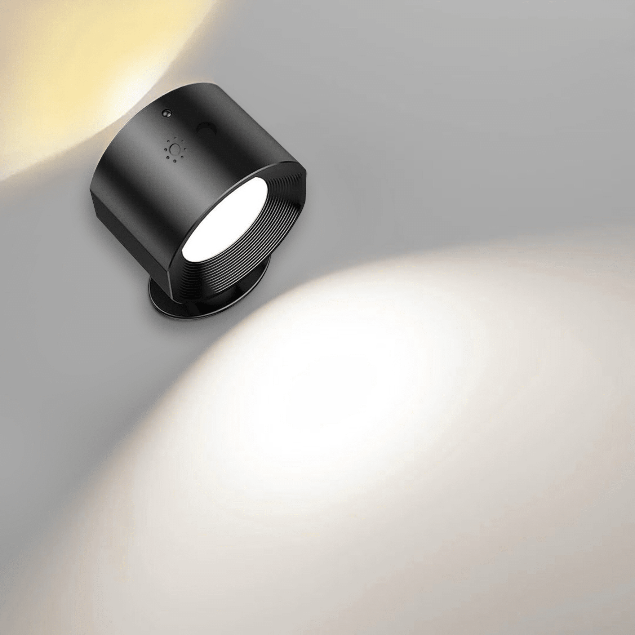Moderne trådløs LED vegglampe for hjemmet, minimalistisk design, enkel installasjon uten ledninger.
