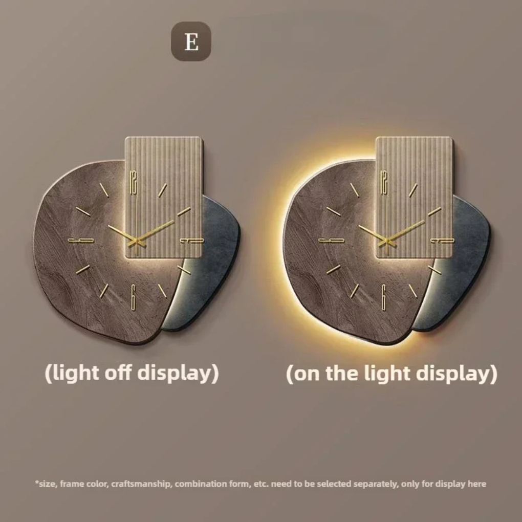 Elegant veggklokke med dimbar LED-belysning, ideell for moderne rom og en unik dekorasjon.