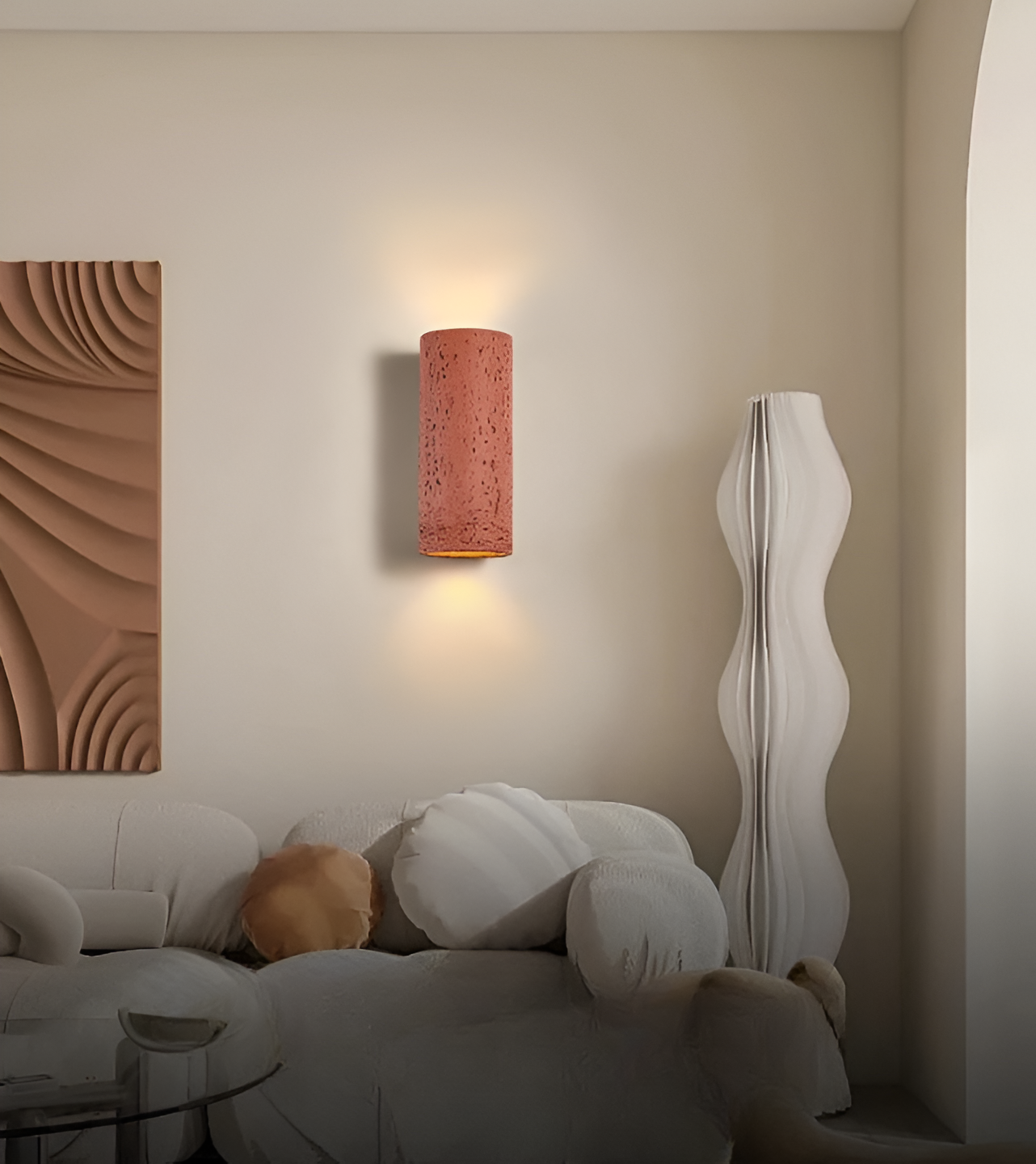 Innendørs vegglampe i moderne design. LED-teknologi gir energieffektivt opp-og-ned stemningslys.