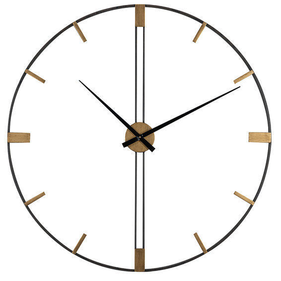 Moderne veggur for stue, lydløs design. Elegant tidsvisning, perfekt for rolig hjemmeinnredning.