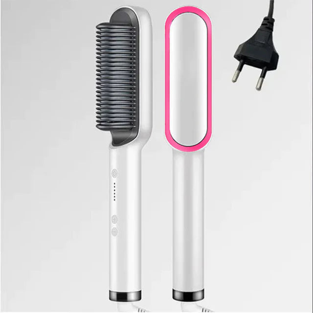 Multifunksjonell hårstylingkam for retting/krølling. Få salongresultater raskt hjemme med dette anti-frizz verktøyet.