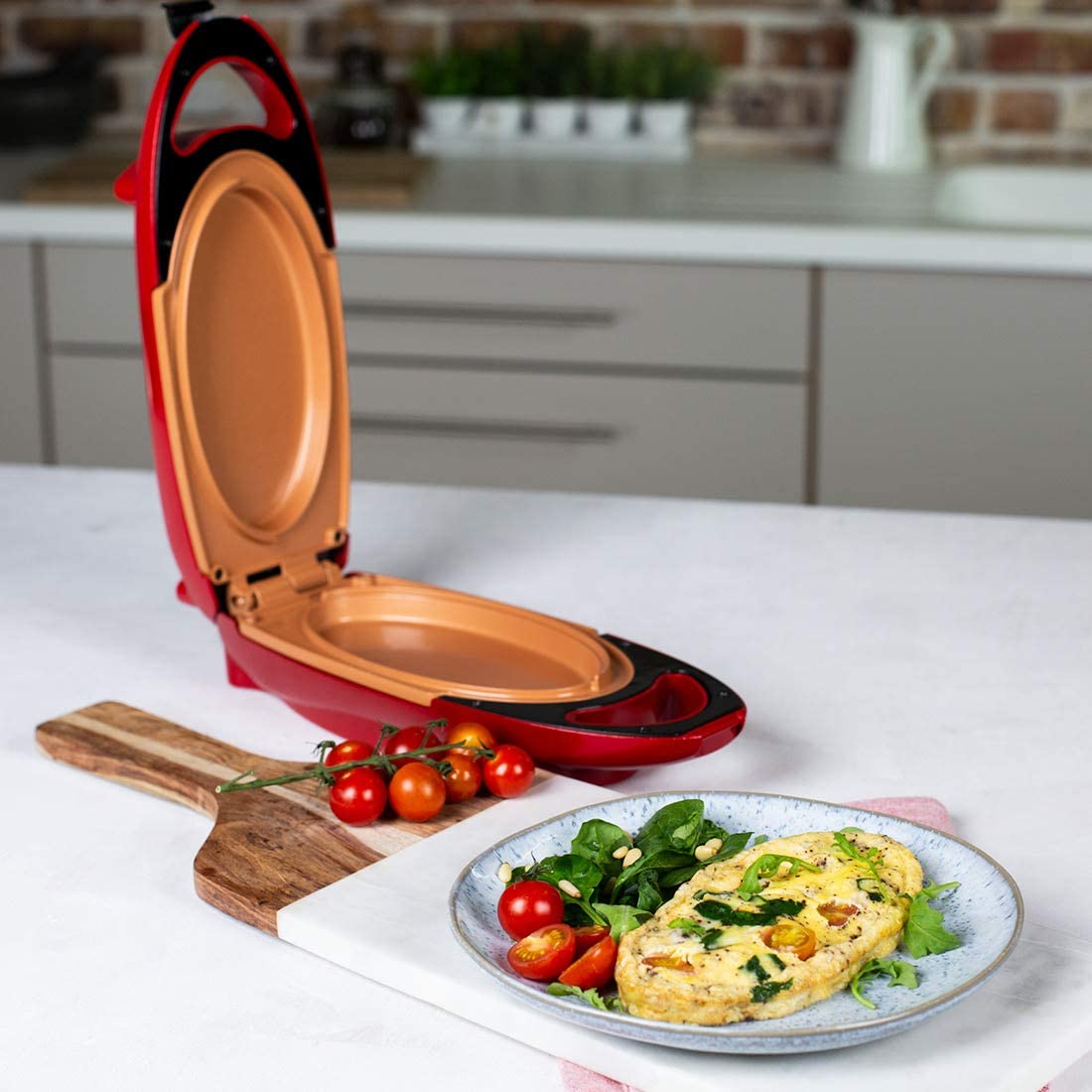 Non-stick elektrisk panne for frokost, lunsj og middag; rask og enkel matlaging hjemme.