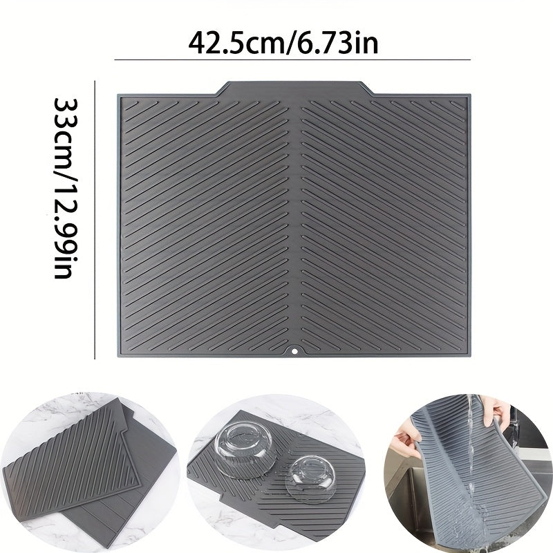 Oppvaskmaskinsikker silikon tørkematte for enkel rengjøring og langvarig bruk på kjøkkenet.