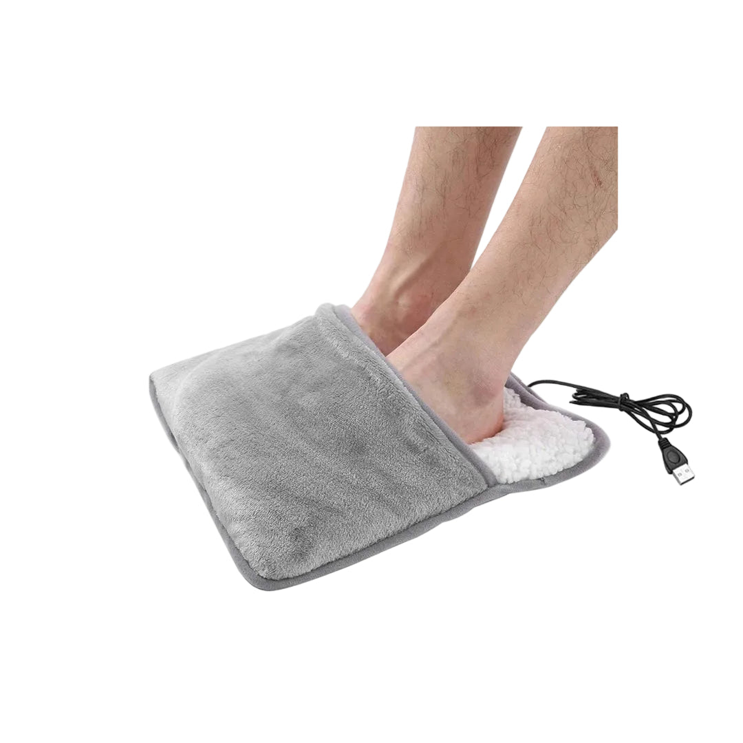 Myk elektrisk fotvarmer med USB, ideell for varm komfort hjemme eller på kontoret i vinter.