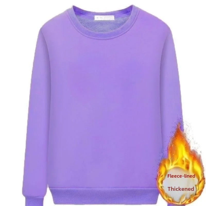 Fargerik damegenser med rund hals i fleece, gir varme, komfort og avslappet stil.