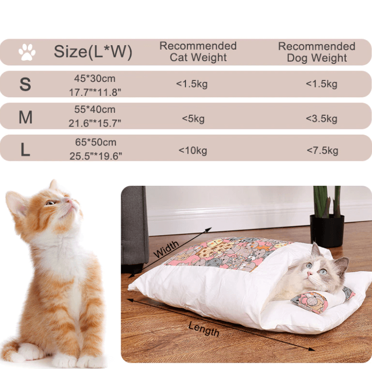 Varm og innbydende katte sovepose, ideell for koselig søvn året rundt.